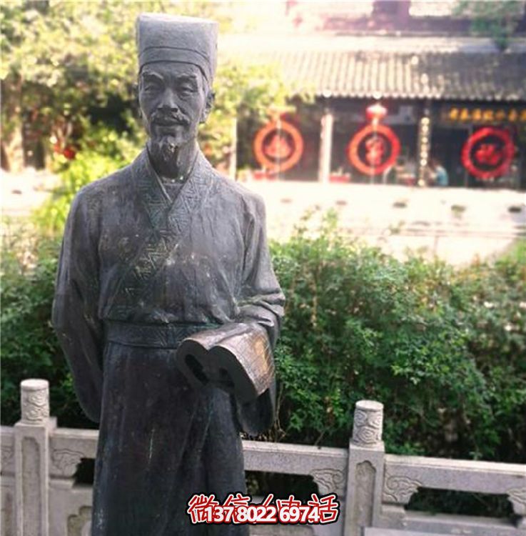 玻璃鋼仿古銅雕塑，為校園景區增添古代人物風采