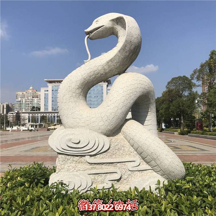 傳統風格大理石蛇雕塑，擺放于廣場，給您帶來完美視覺享受