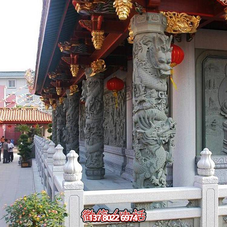 大理石雕刻的龍柱，點綴你家的廣場和寺院