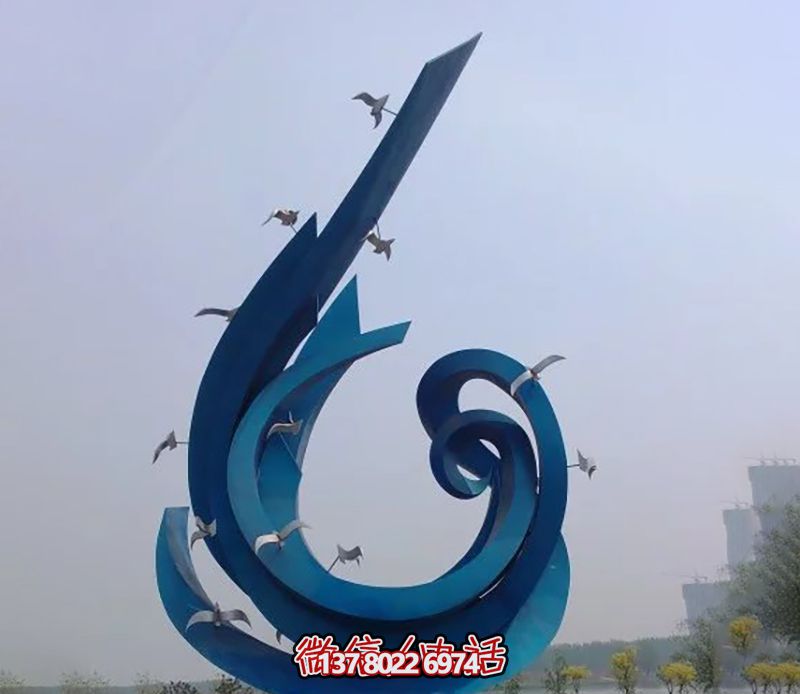 別墅小區(qū)街道抽象藝術(shù)工藝藍色標(biāo)志鴿子飛翔雕塑 別墅小區(qū)街道抽象藝術(shù)工藝藍色標(biāo)志鴿子飛翔雕塑